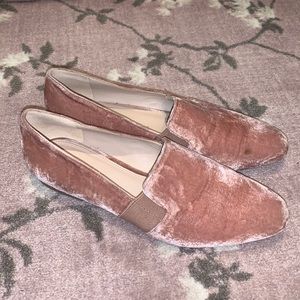 Pink Velvet Loafer Flats